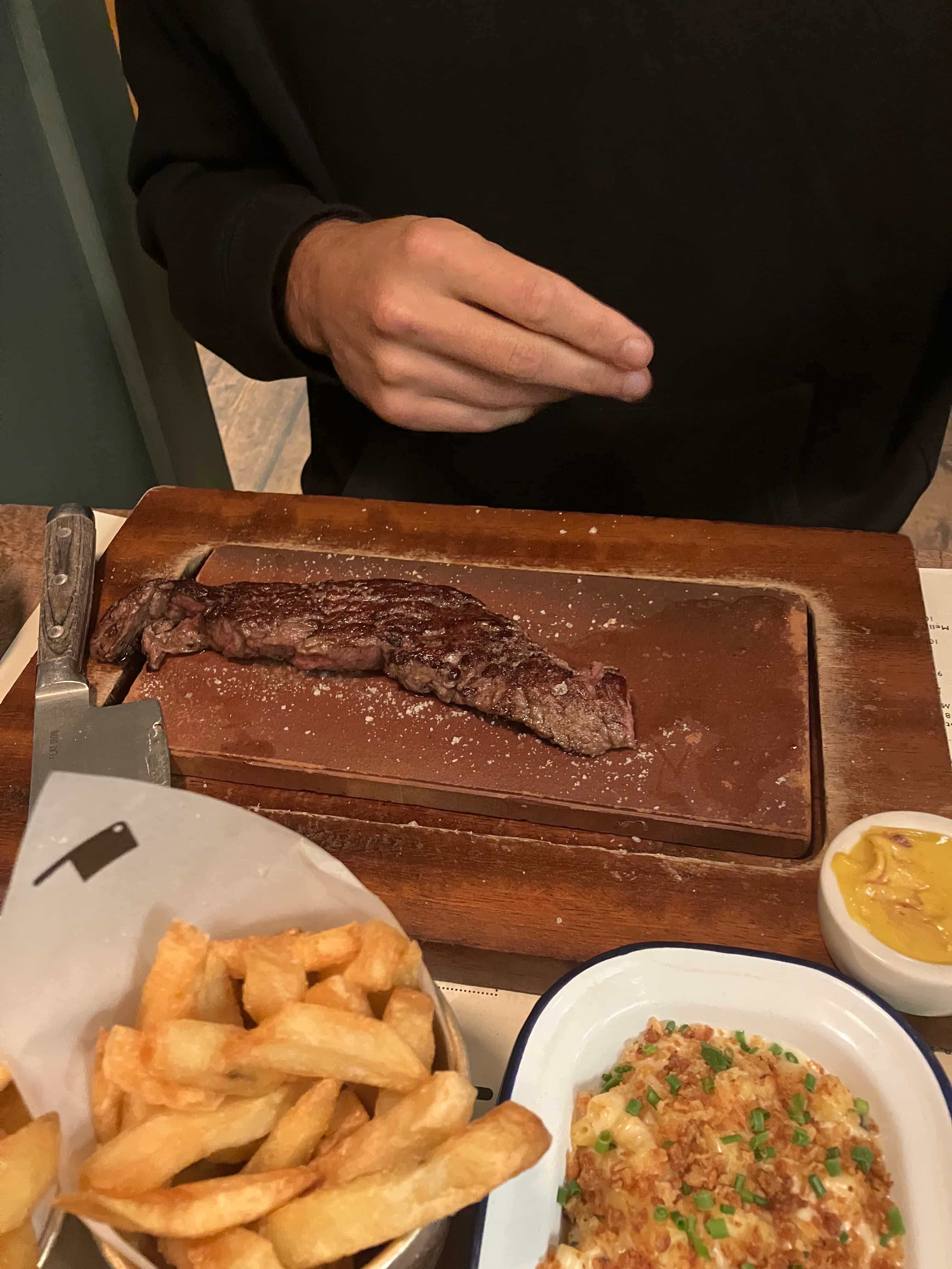 Steak dinner at Flat Iron