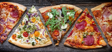 Various pizzas